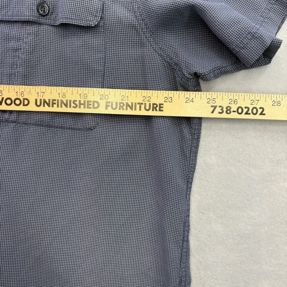 The North Face Modal Blend Shirt Mens Sz XL Blue Short Sleeve Button Down Hike
